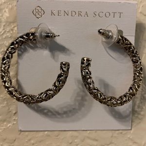 Kendra Scott filigree silver hoops